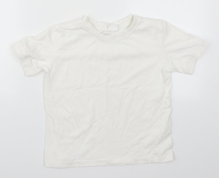 Zara Boys White   Basic T-Shirt Size 9 Years
