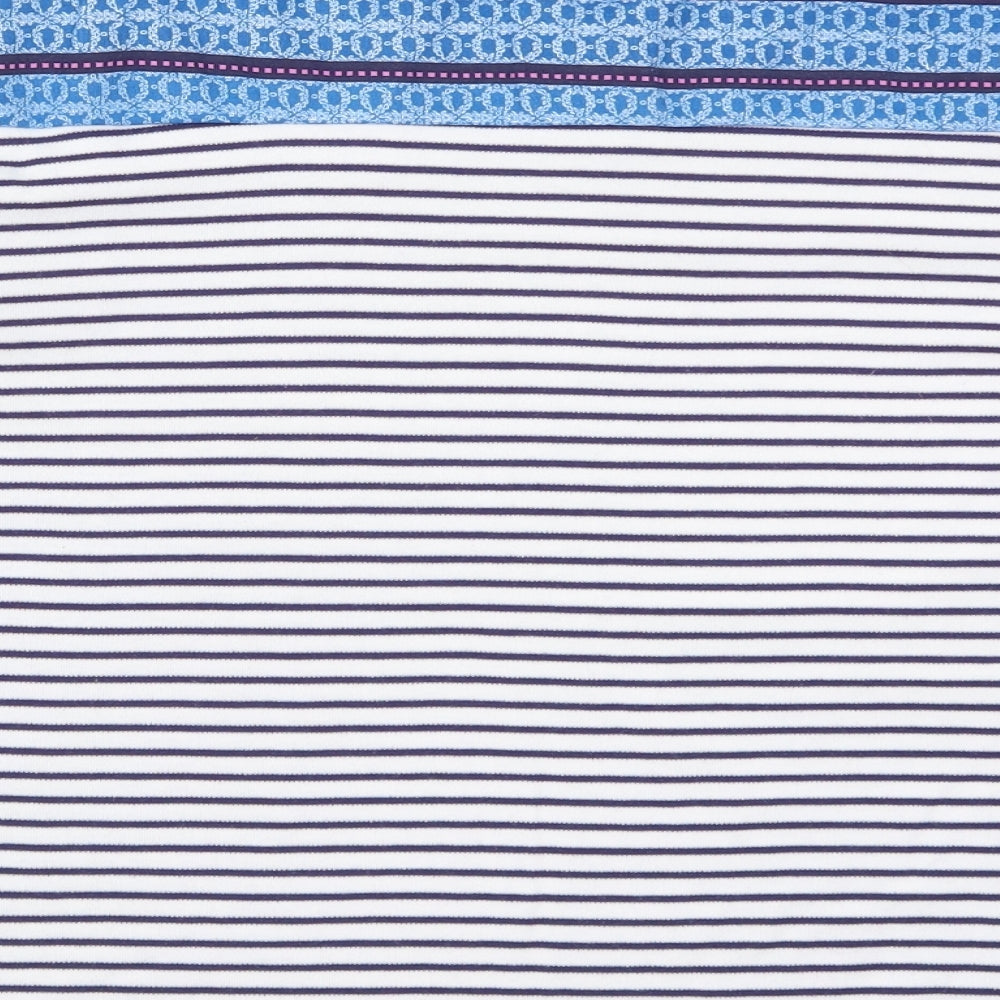 Arista Womens Blue Striped  Basic T-Shirt Size 18