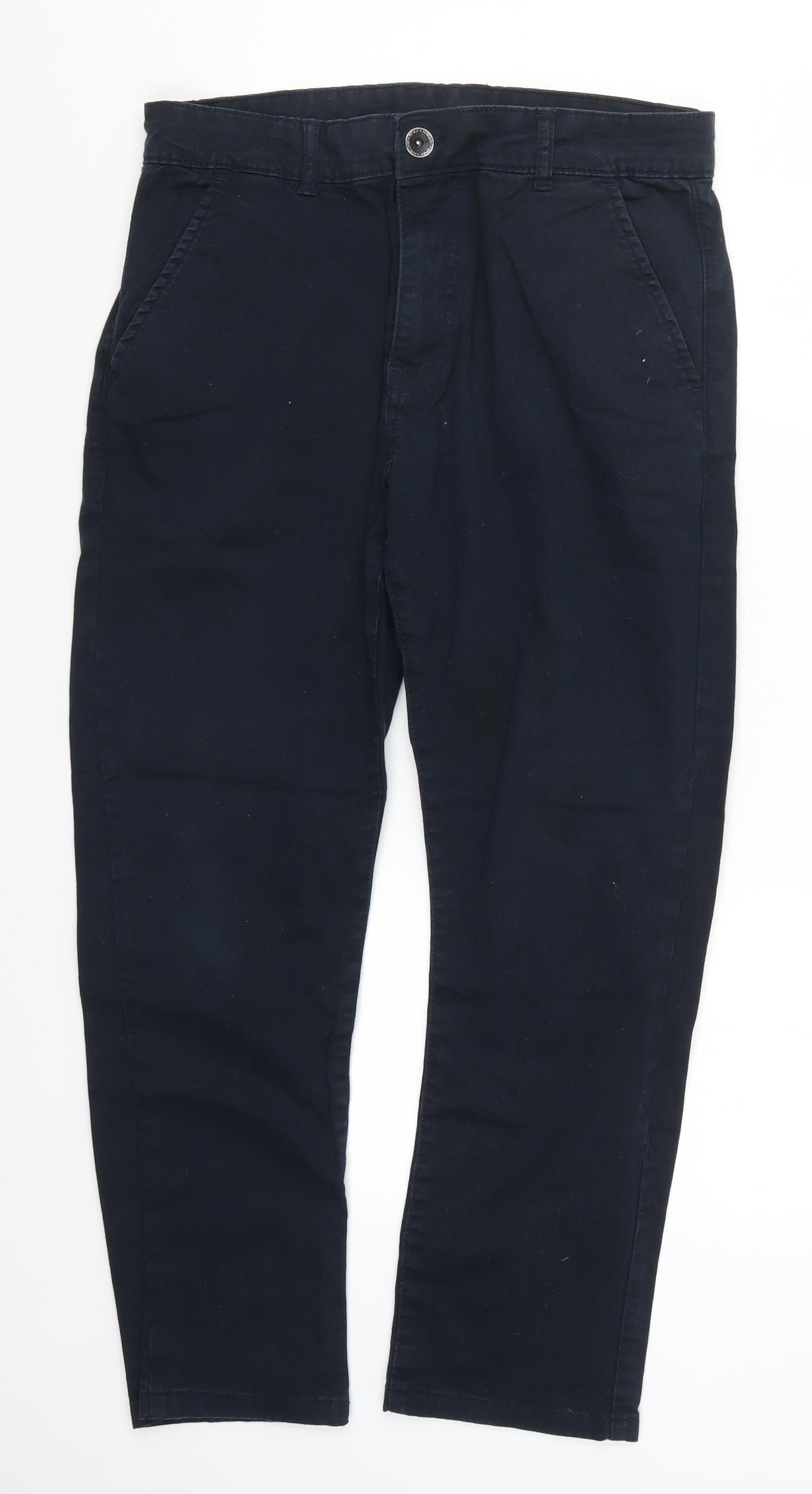 989 Zeenzo Mens Blue   Chino Trousers Size 32 L25 in