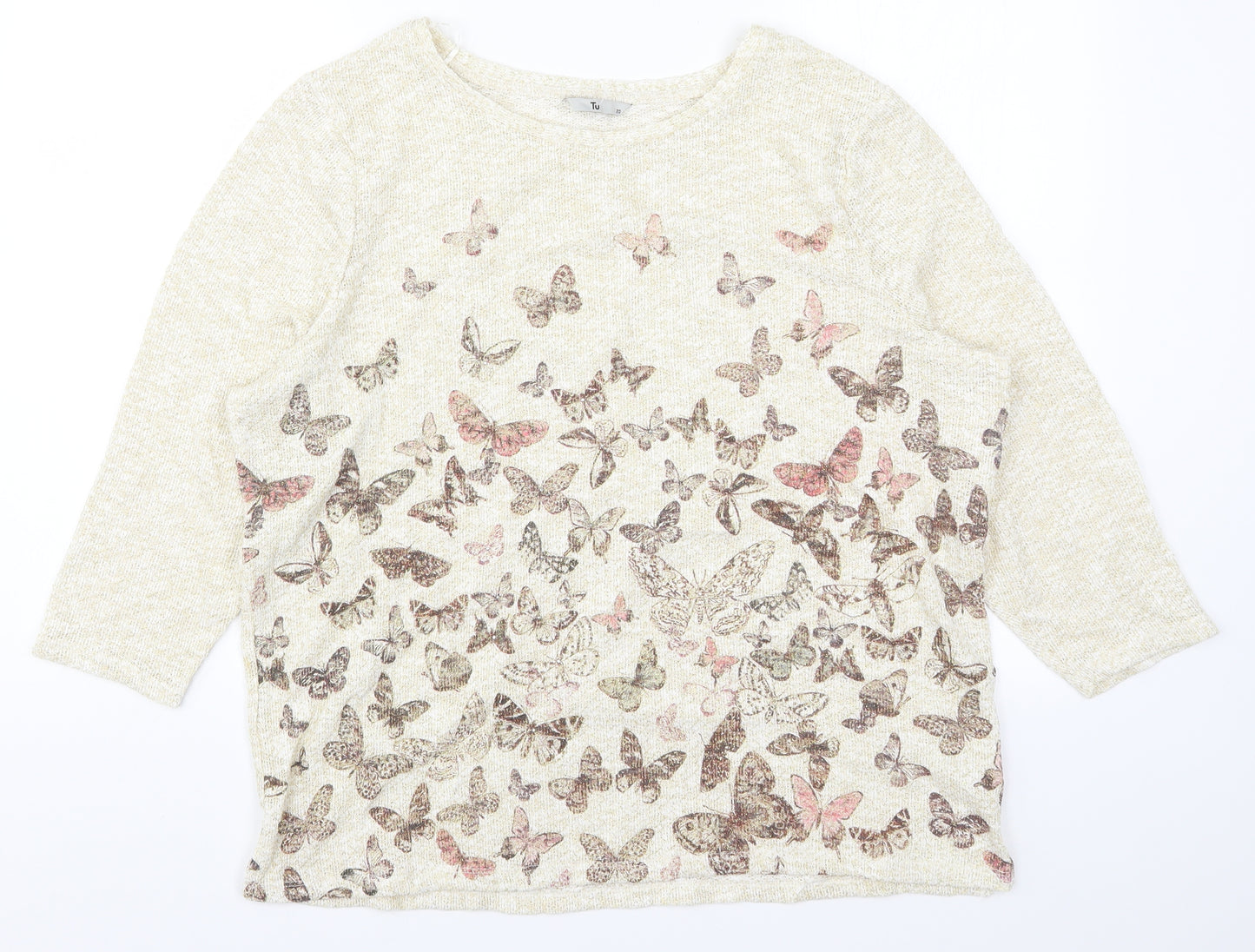TU Womens Gold   Basic T-Shirt Size 20  - Butterflies