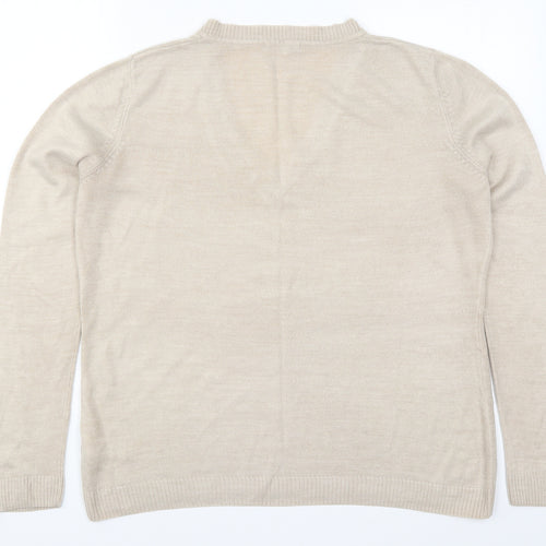 South Womens Beige  Knit Pullover Jumper Size 16