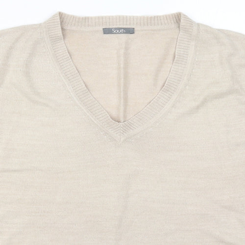 South Womens Beige  Knit Pullover Jumper Size 16
