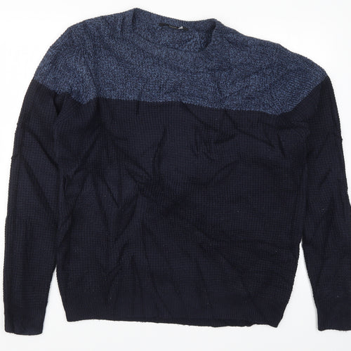 George Mens Blue  Knit Pullover Jumper Size L