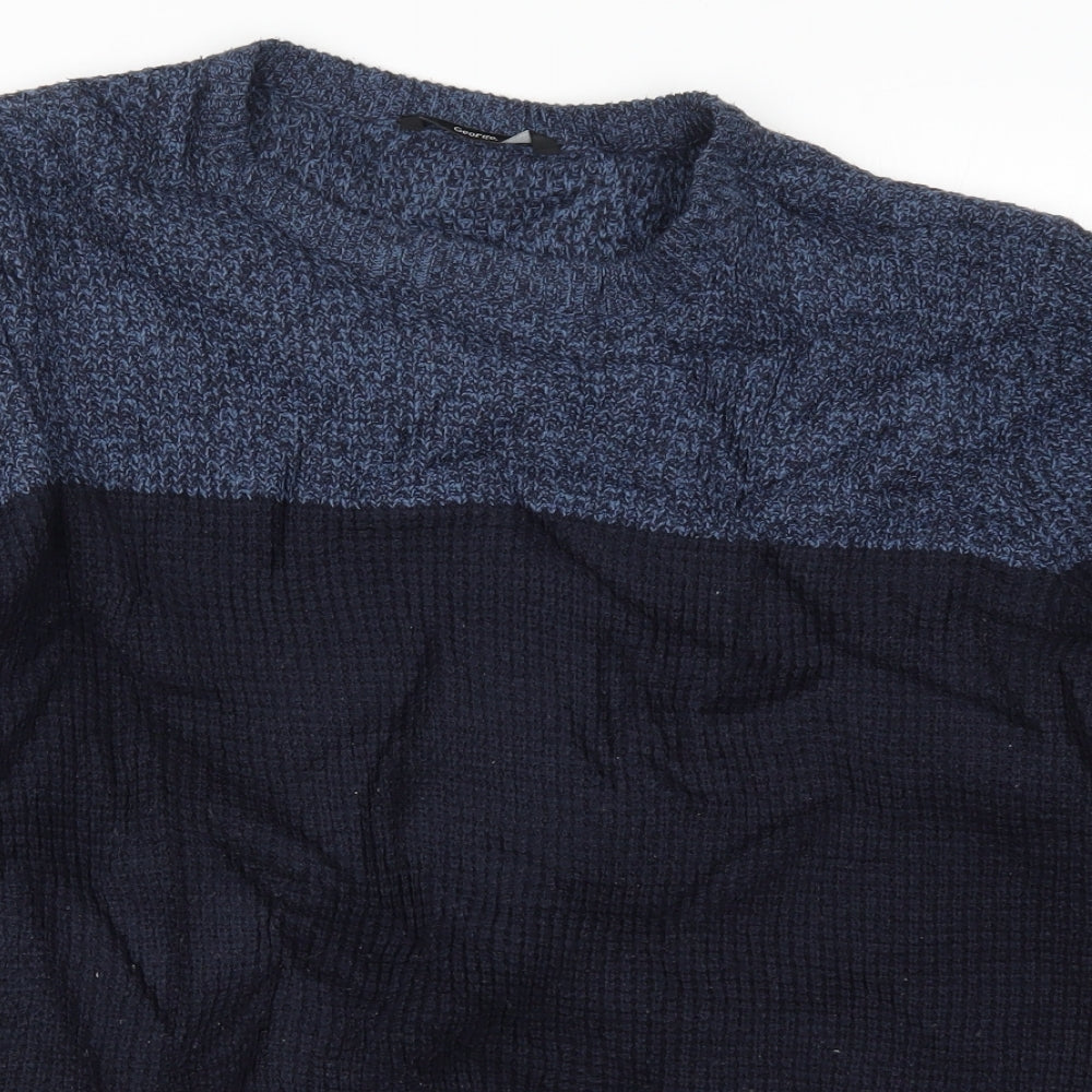 George Mens Blue  Knit Pullover Jumper Size L