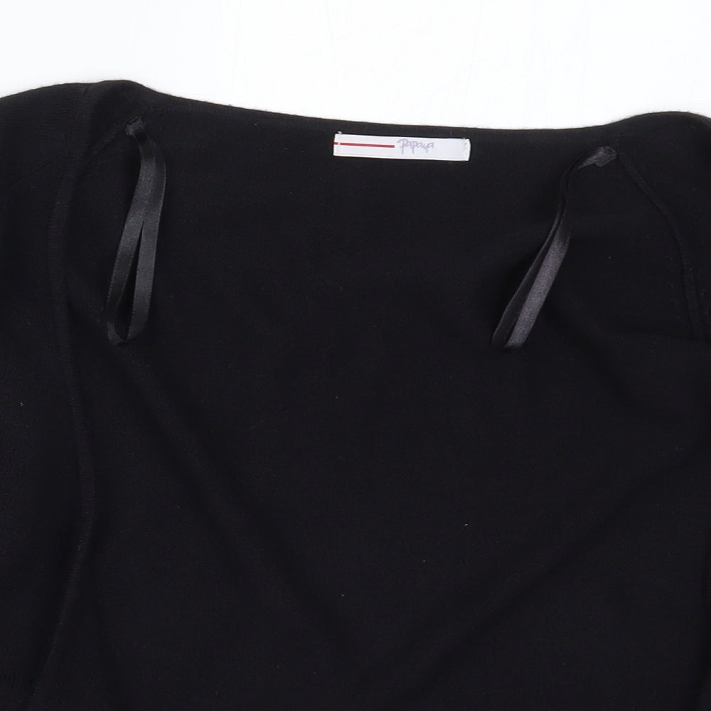 Papaya Womens Black  Knit Cardigan Jumper Size 12