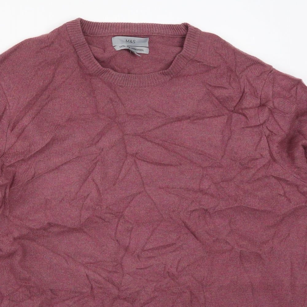Marks and Spencer Mens Pink  Knit Pullover Jumper Size XL