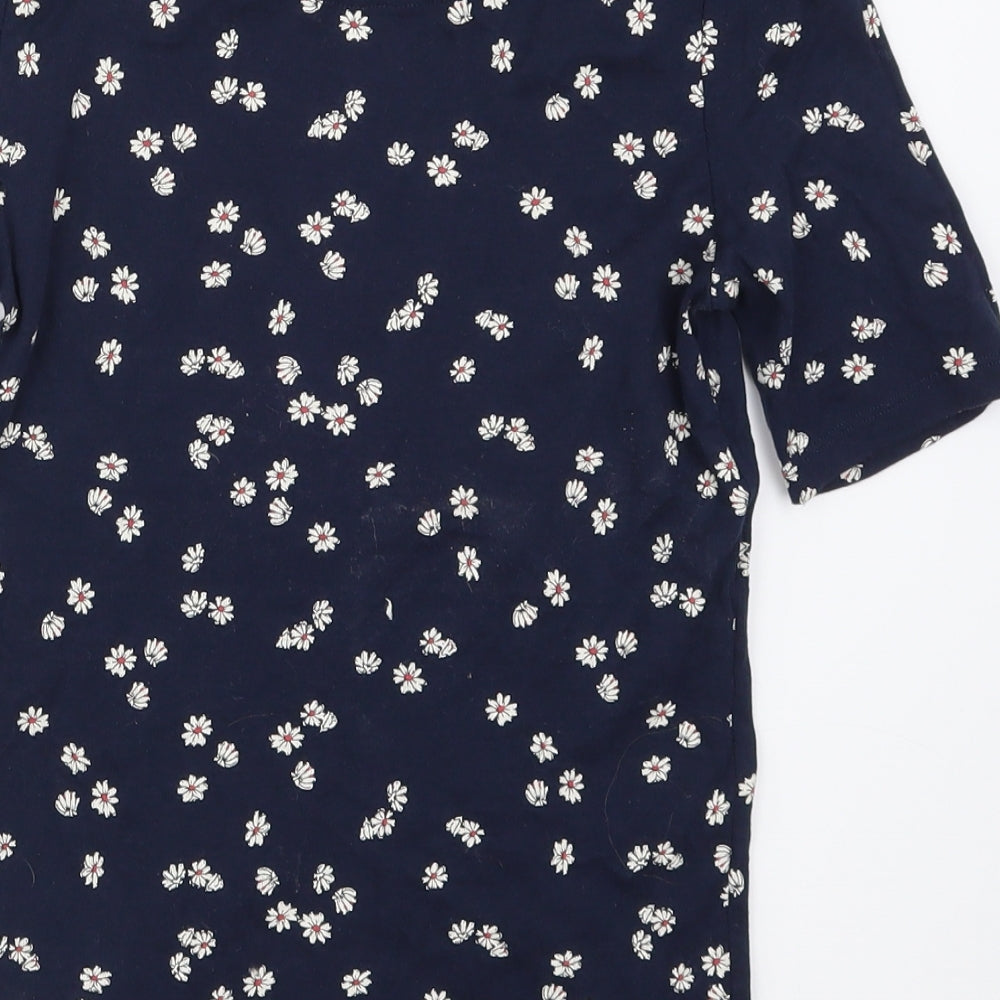 Marks and Spencer Womens Blue Floral  Basic T-Shirt Size 10