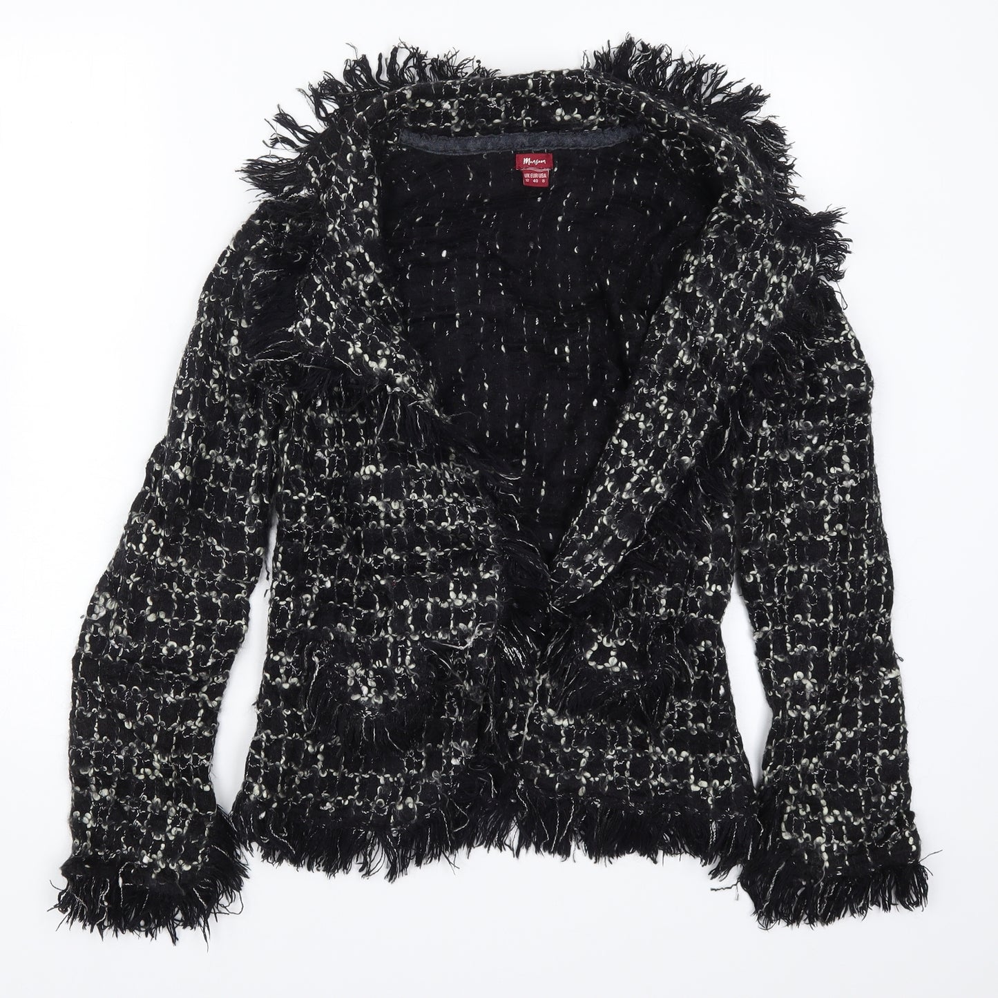Monsoon Womens Black  Knit Cardigan Jumper Size 12