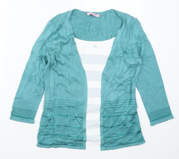 Per Una Womens Blue Striped Knit Pullover Jumper Size 10