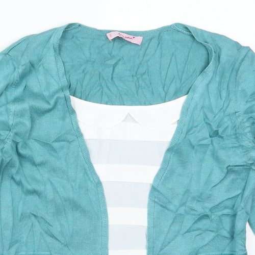 Per Una Womens Blue Striped Knit Pullover Jumper Size 10