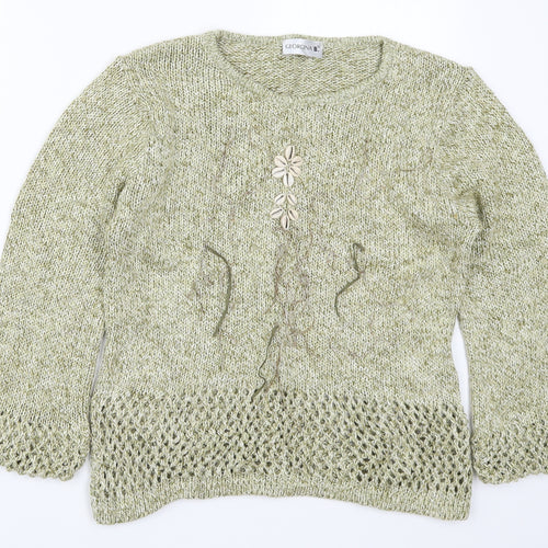 Georgina B Womens Green  Knit Pullover Jumper Size 12  - Shells