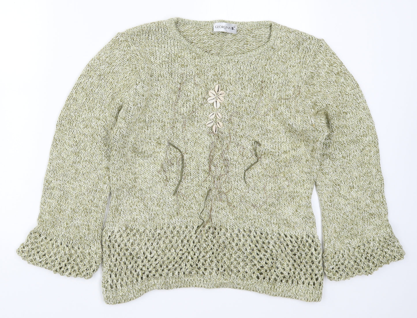Georgina B Womens Green  Knit Pullover Jumper Size 12  - Shells