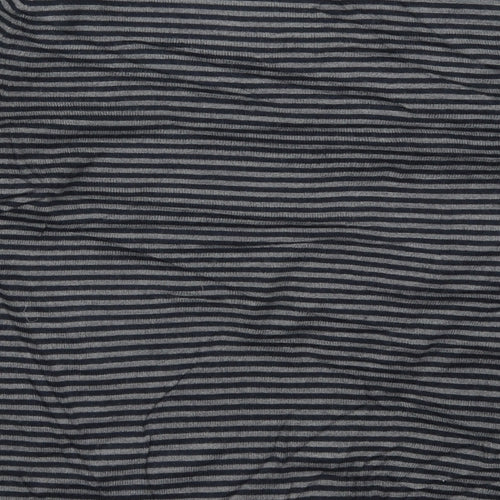 Marks and Spencer Mens Grey Striped Knit Pullover Jumper Size L