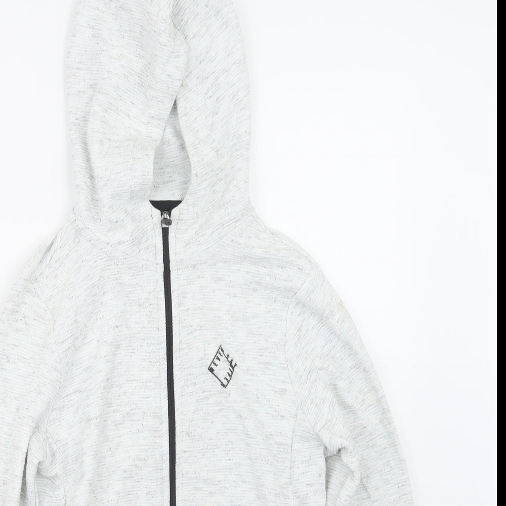 F&F Boys White   Full Zip Hoodie Size 8-9 Years
