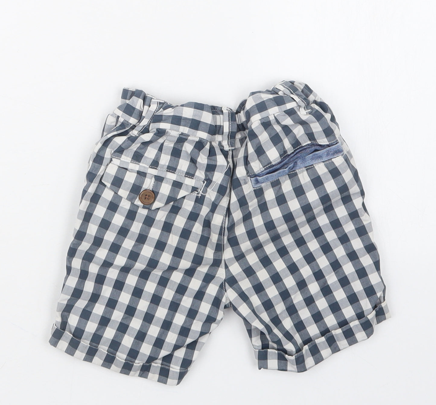 NEXT Boys Blue Check  Cropped Trousers Size 18-24 Months