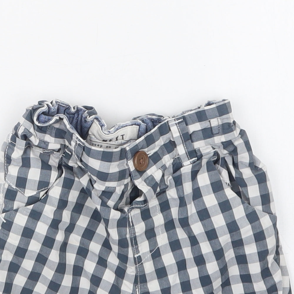 NEXT Boys Blue Check  Cropped Trousers Size 18-24 Months