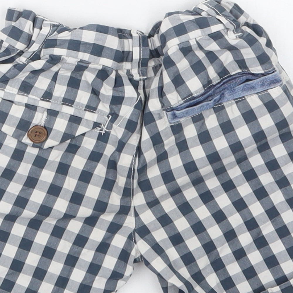NEXT Boys Blue Check  Cropped Trousers Size 18-24 Months