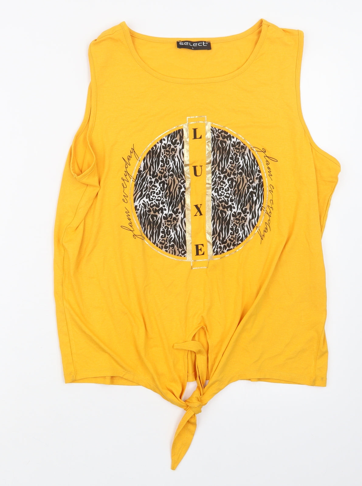 Select Womens Yellow   Basic T-Shirt Size L