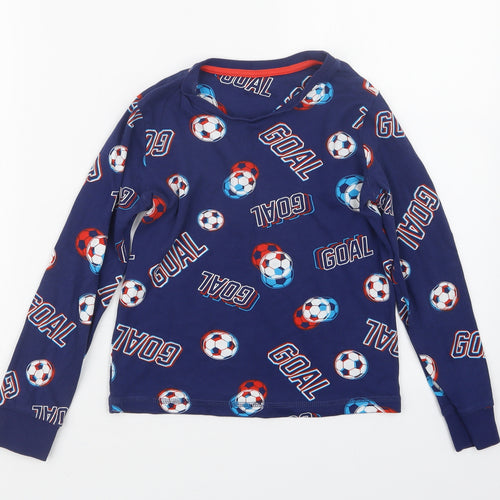 George Boys Blue Geometric   Pyjama Set Size 8-9 Years  - Football