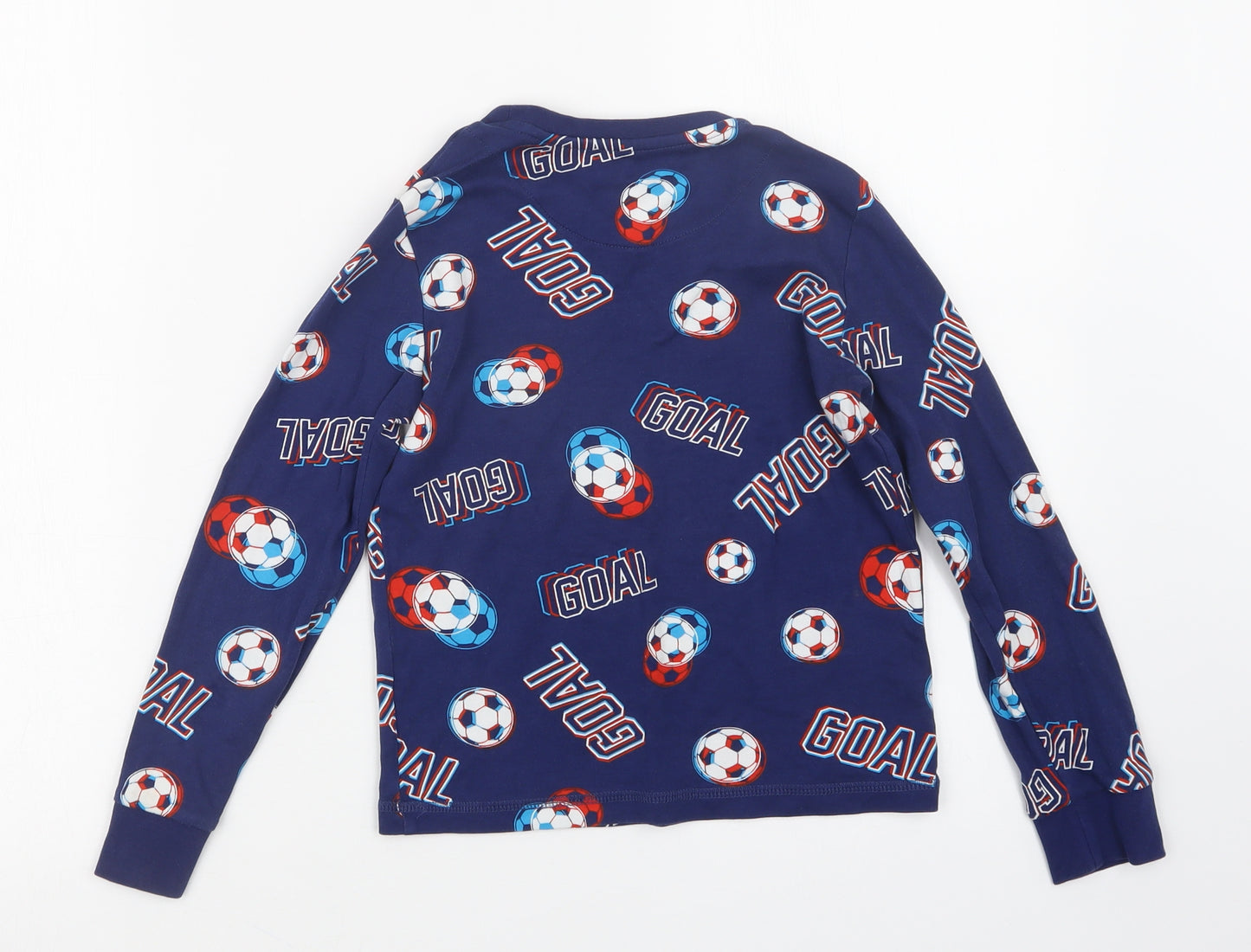 George Boys Blue Geometric   Pyjama Set Size 8-9 Years  - Football