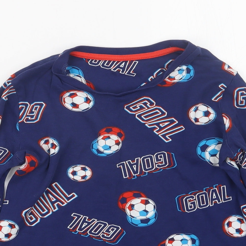 George Boys Blue Geometric   Pyjama Set Size 8-9 Years  - Football