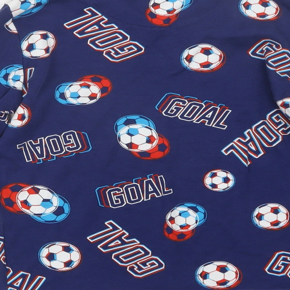 George Boys Blue Geometric   Pyjama Set Size 8-9 Years  - Football