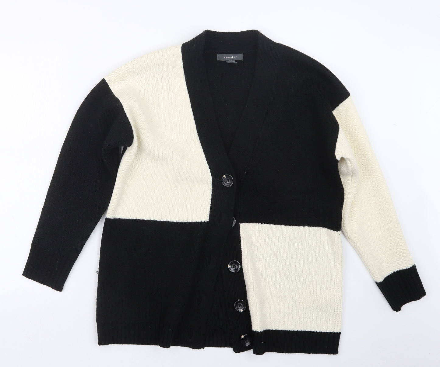 Primark Womens Black  Knit Cardigan Jumper Size 4