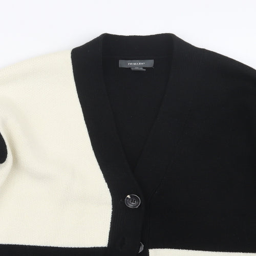 Primark Womens Black  Knit Cardigan Jumper Size 4