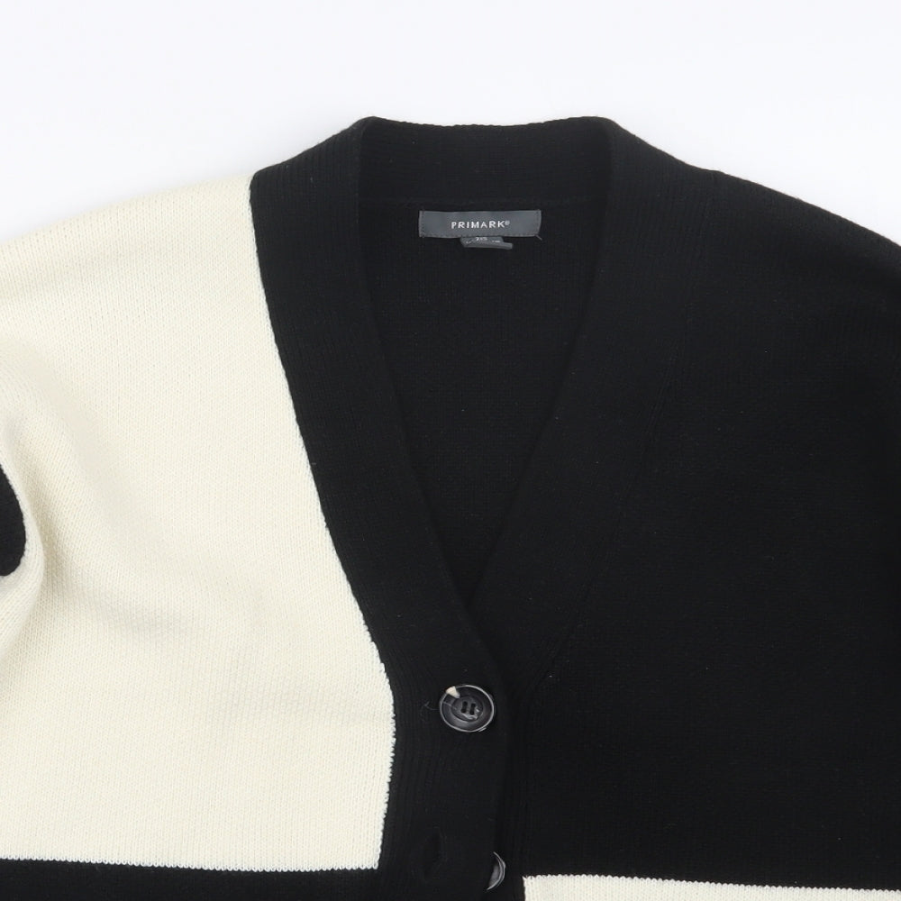 Primark Womens Black  Knit Cardigan Jumper Size 4