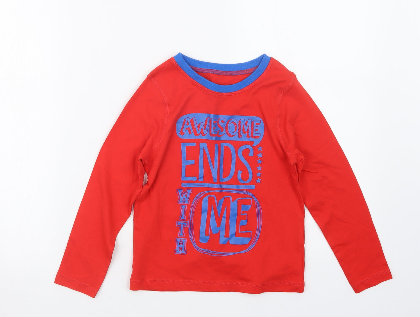 George Boys Red Geometric   Pyjama Top Size 5-6 Years