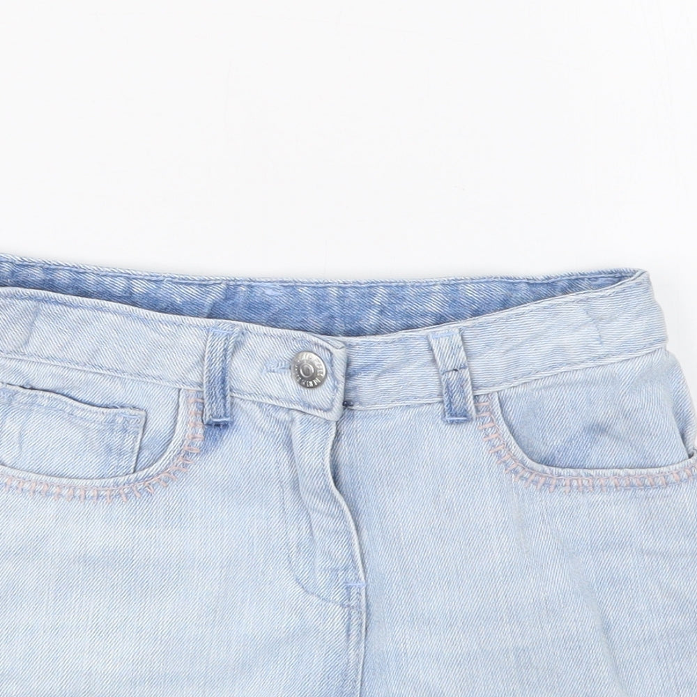 Matalan Girls Blue  Denim Boyfriend Shorts Size 10 Years
