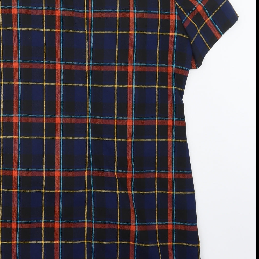 George Womens Blue Check  T-Shirt Dress  Size 16