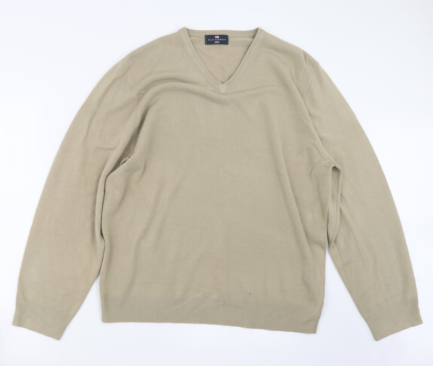 Blue Harbour Mens Beige  Knit Pullover Jumper Size XL
