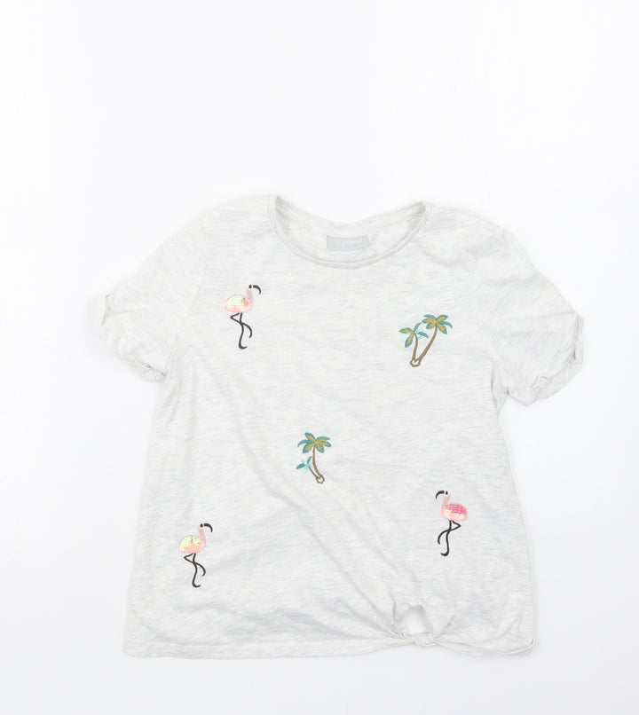 Matalan Girls Grey Basic T-Shirt Size 9 Years