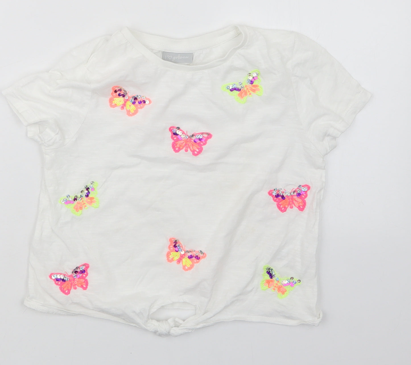 Matalan Girls White   Basic T-Shirt Size 8 Years