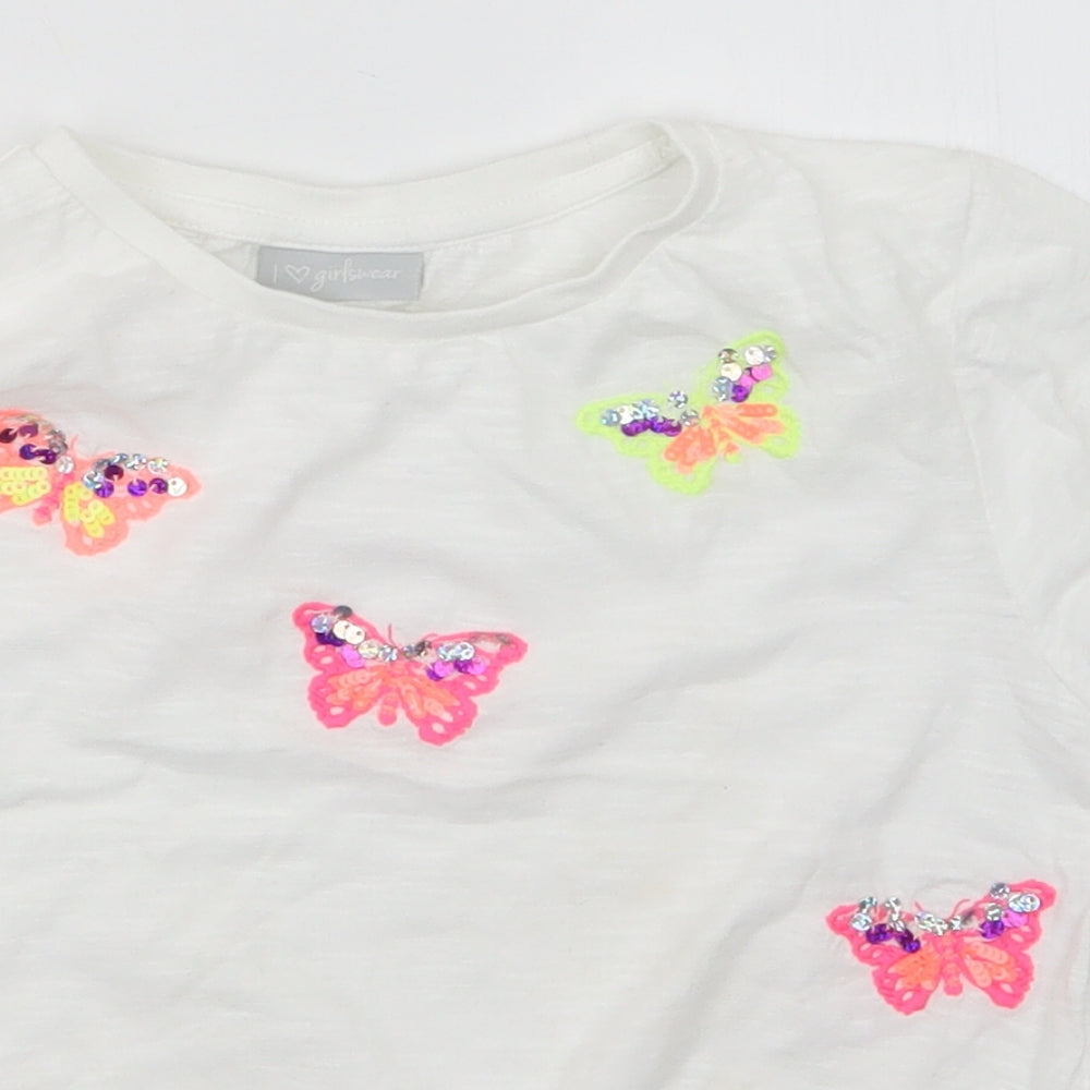Matalan Girls White   Basic T-Shirt Size 8 Years