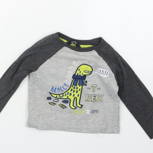 Rebel Boys Grey   Basic T-Shirt Size 12-18 Months