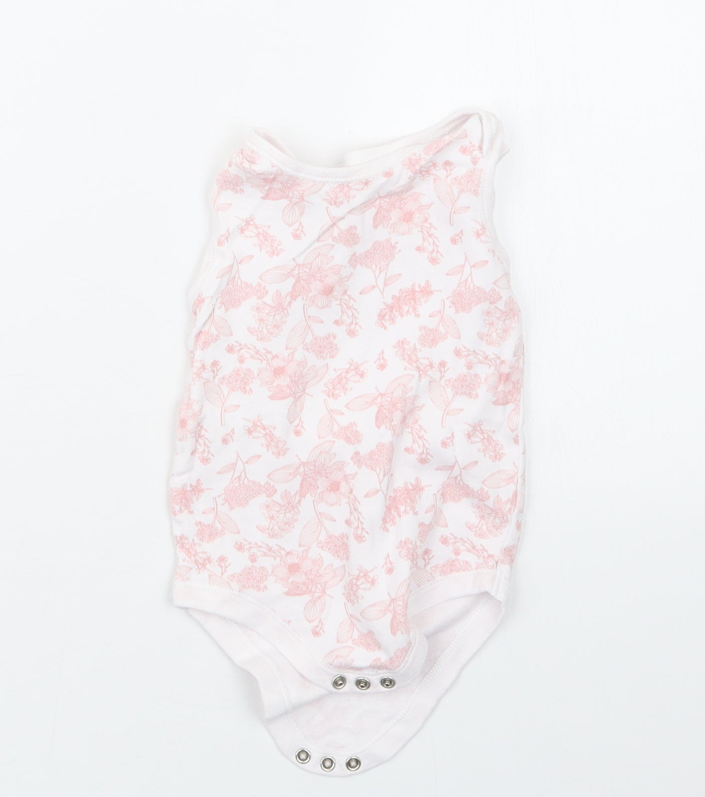 TU Girls Pink Floral  Babygrow One-Piece Size 9-12 Months