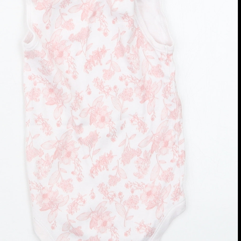 TU Girls Pink Floral  Babygrow One-Piece Size 9-12 Months