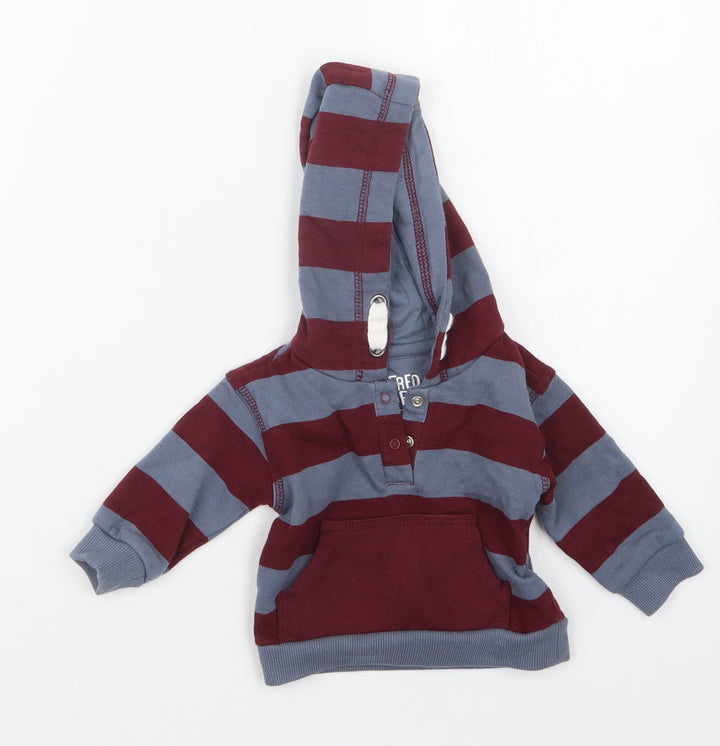 F&F Boys Red Striped  Jacket  Size 0-3 Months  - Hoodie