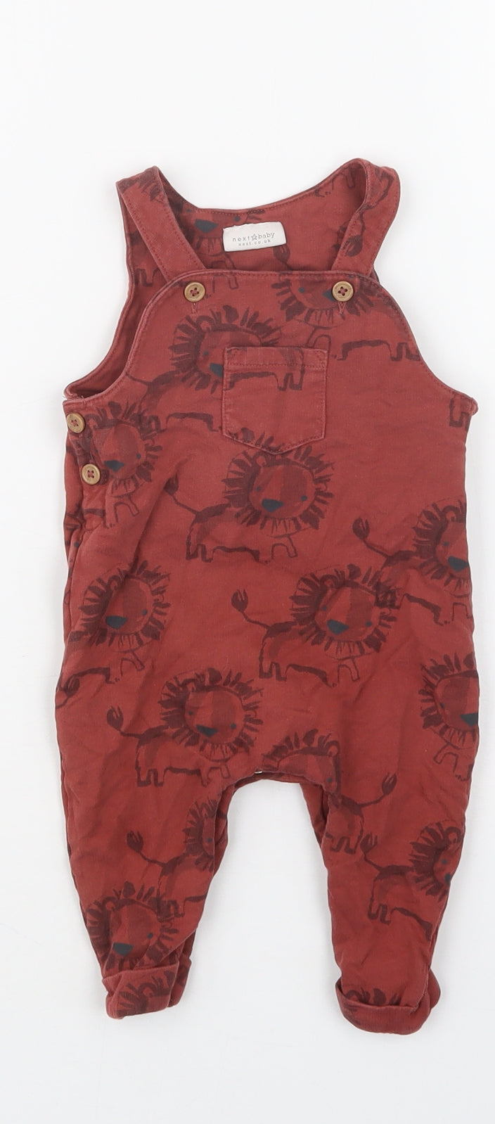 NEXT' Boys Orange Geometric  Dungaree Outfit/Set Size 3-6 Months