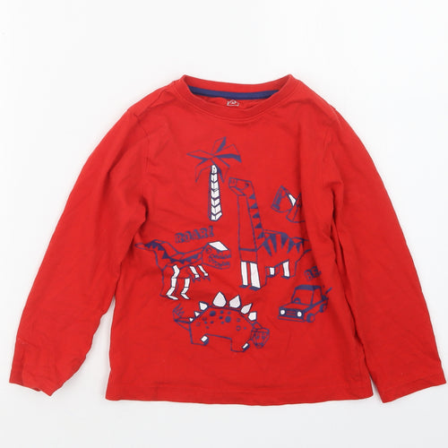 F&F Boys Red Geometric   Pyjama Top Size 5-6 Years