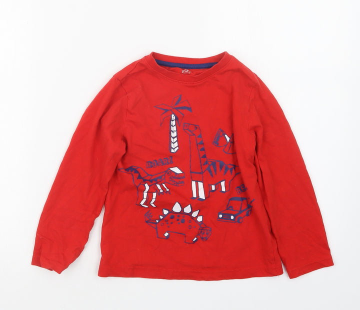 F&F Boys Red Geometric Pyjama Top Size 5-6 Years