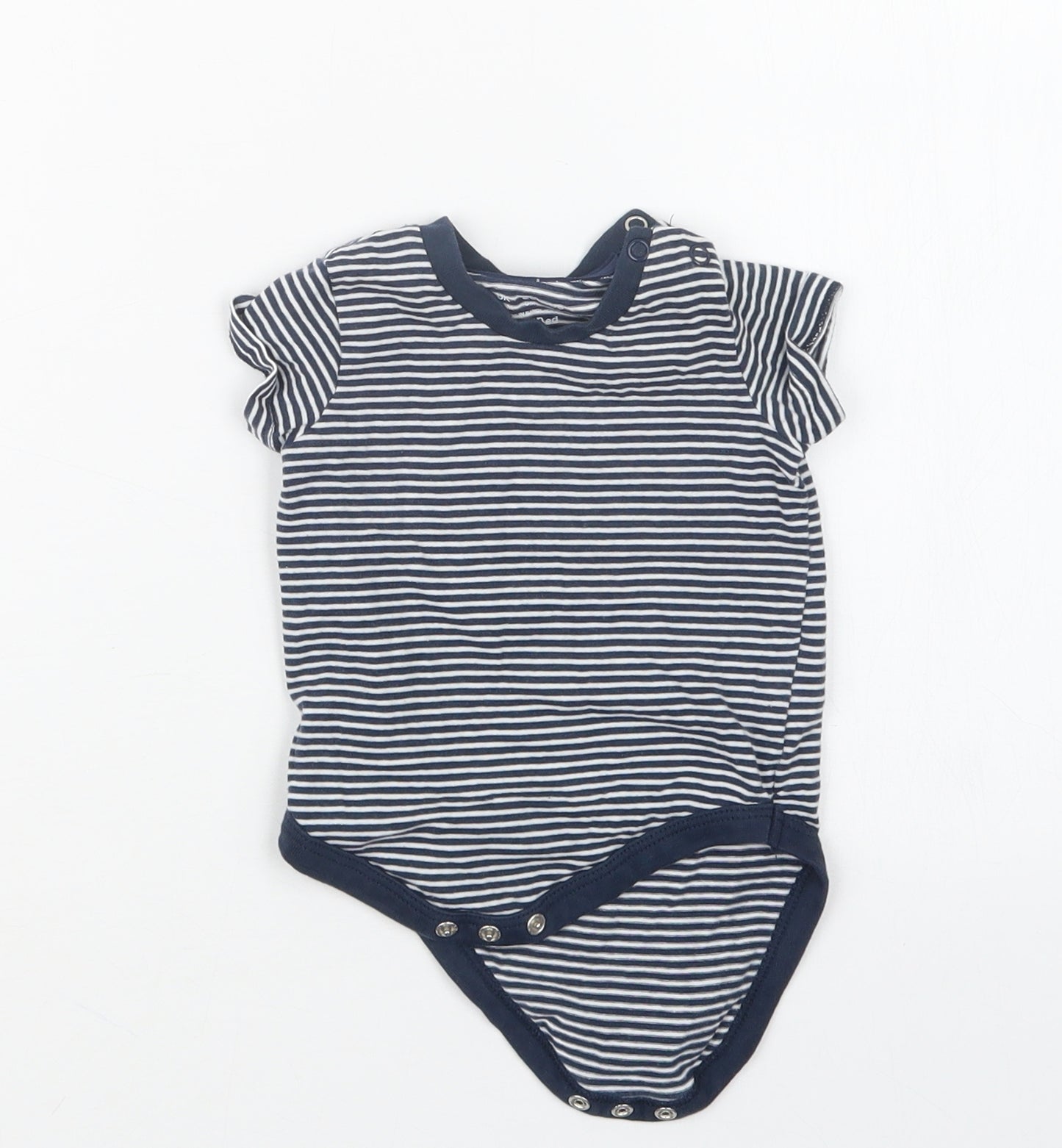 F&F Boys Blue Striped  Babygrow One-Piece Size 3-6 Months