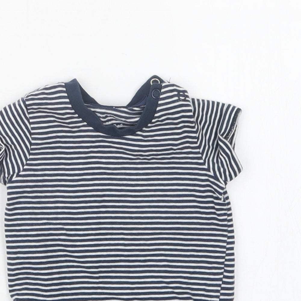 F&F Boys Blue Striped  Babygrow One-Piece Size 3-6 Months