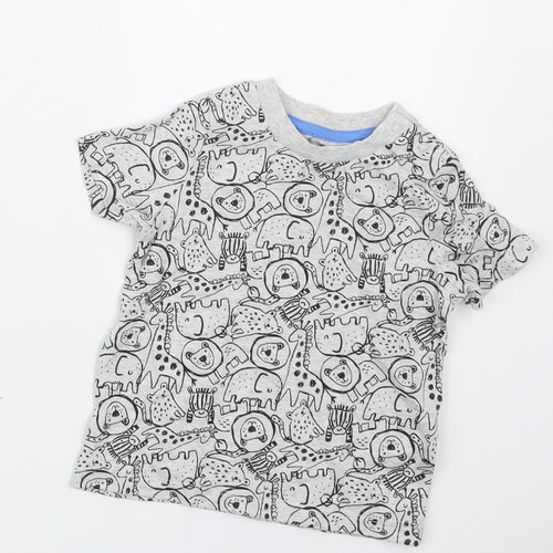 F&F Boys Grey Geometric  Basic T-Shirt Size 3-6 Months