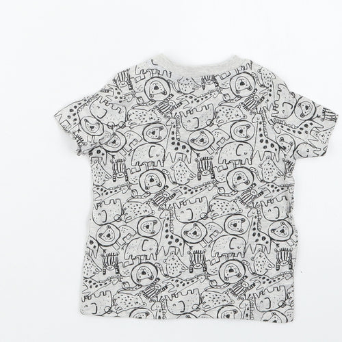 F&F Boys Grey Geometric  Basic T-Shirt Size 3-6 Months