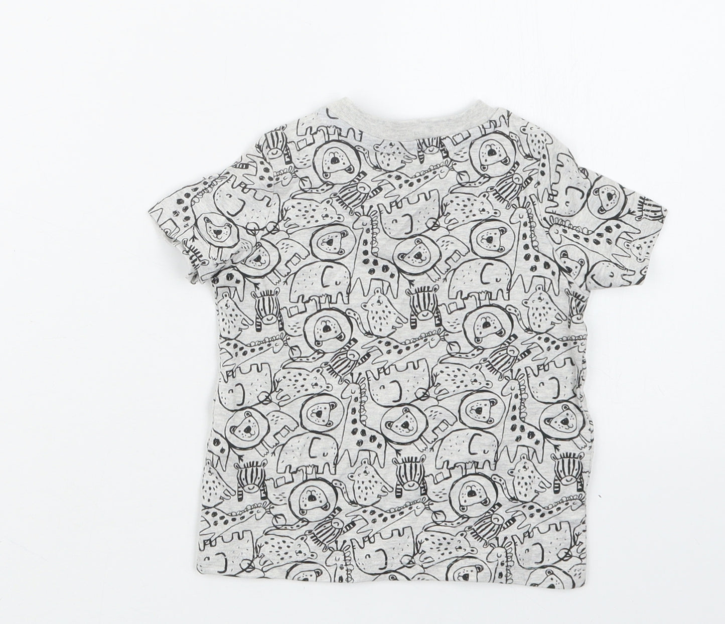 F&F Boys Grey Geometric  Basic T-Shirt Size 3-6 Months