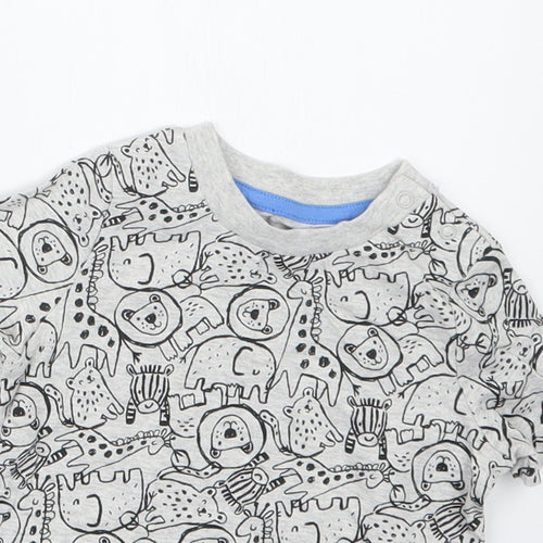 F&F Boys Grey Geometric  Basic T-Shirt Size 3-6 Months