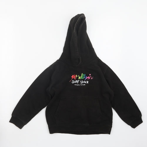 Awdis Girls Black   Pullover Hoodie Size 5-6 Years
